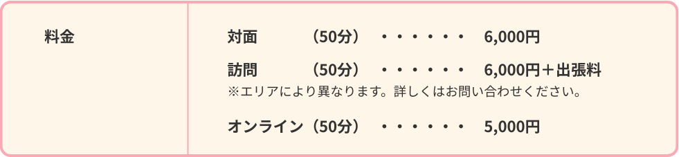 料金表育児相談
